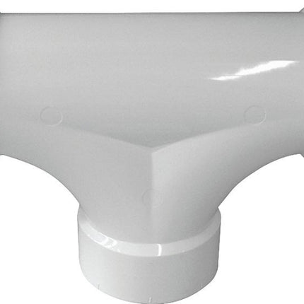 Canplas 193723 2-Way Cleanout Pipe Tee, 3 in, Hub, PVC, White :EA: QUANTITY: 1