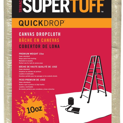 Trimaco SUPERTUFF 51125 Drop Cloth, 5 ft L, 4 ft W, Canvas, Beige/Cream :EA: QUANTITY: 1