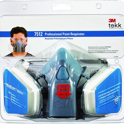 3M TEKK Protection 7512PA1-A/R-7512E Professional Paint Spray Respirator, M Mask, P95 Filter Class, Dual Cartridge :EA: QUANTITY: 1