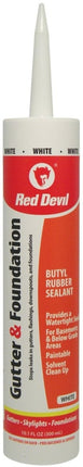 Red Devil 0697 Gutter and Foundation Sealant, White, Viscous Paste, 10.1 fl-oz Cartridge :EA: QUANTITY: 12