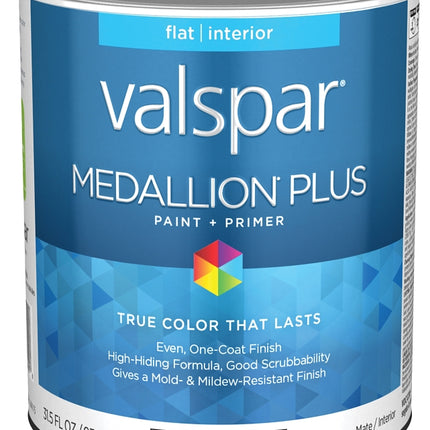 Valspar Medallion Plus 2100 028.0021002.005 Latex Paint, Acrylic Base, Flat Sheen, Ultra White Base, 1 qt :QUART: QUANTITY: 1