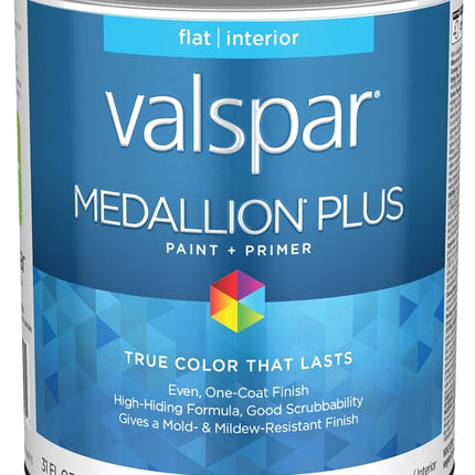 Valspar Medallion Plus 2100 028.0021003.005 Latex Paint, Acrylic Base, Flat Sheen, Tint Base, 1 qt, Plastic Can :QUART: QUANTITY: 1