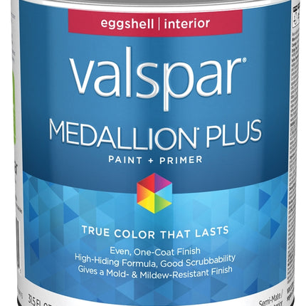 Valspar Medallion Plus 2200 028.0022002.005 Latex Paint, Acrylic Base, Eggshell Sheen, Ultra White Base, 1 qt :QUART: QUANTITY: 1