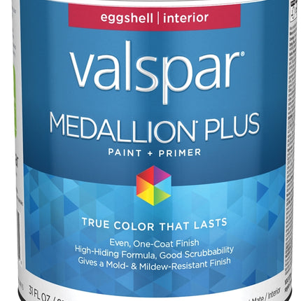 Valspar Medallion Plus 2200 028.0022003.005 Latex Paint, Acrylic Base, Eggshell Sheen, Tint Base, 1 qt, Plastic Can :QUART: QUANTITY: 1