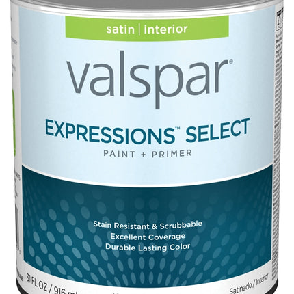 Valspar Expressions Select 4200 028.0042002.005 Latex Paint, Acrylic Base, Satin Sheen, Pastel Base, 1 qt :QUART: QUANTITY: 1