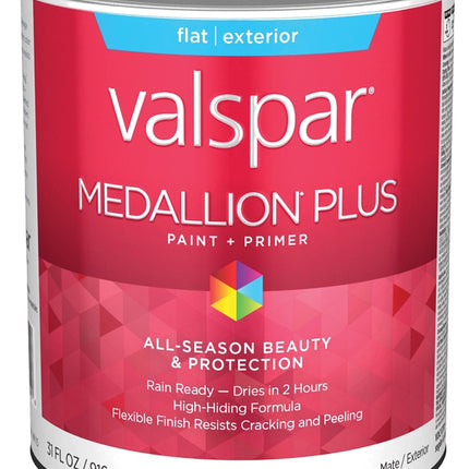 Valspar Medallion Plus 2500 028.0025003.005 Latex Paint, Acrylic Base, Flat Sheen, Tint Base, 1 qt, Plastic Can :QUART: QUANTITY: 1