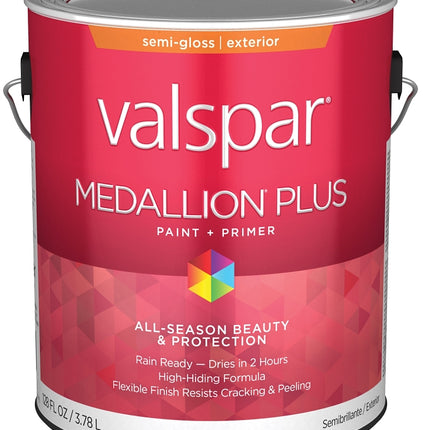 Valspar Medallion Plus 2600 028.0027000.007 Latex Paint, Acrylic Base, Semi-Gloss Sheen, White Base, 1 gal :GAL: QUANTITY: 4