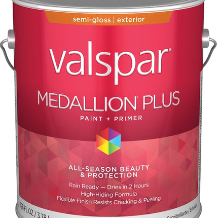 Valspar Medallion Plus 2600 028.0027005.007 Latex Paint, Acrylic Base, Semi-Gloss Sheen, Black, 1 gal, Plastic Can :GAL: QUANTITY: 4