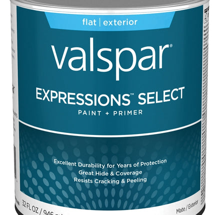 Valspar Expressions Select 4400 028.0044000.005 Latex Paint, Acrylic Base, Flat Sheen, White Base, 1 qt :QUART: QUANTITY: 1