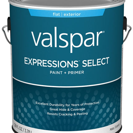 Valspar Expressions Select 4400 028.0044000.007 Latex Paint, Acrylic Base, Flat Sheen, White Base, 1 gal :GAL: QUANTITY: 4