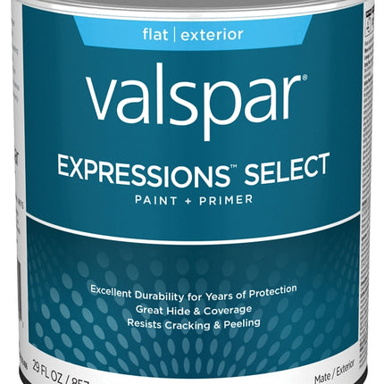 Valspar Expressions Select 4400 028.0044004.005 Latex Paint, Acrylic Base, Flat, Clear Base, 1 qt :QUART: QUANTITY: 1