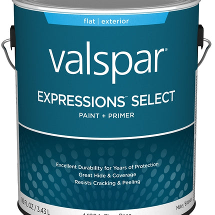 Valspar Expressions Select 4400 028.0044004.007 Latex Paint, Acrylic Base, Flat Sheen, Clear Base, 1 gal :GAL: QUANTITY: 4