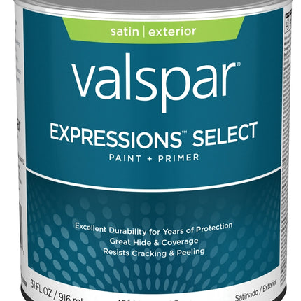 Valspar Expressions Select 4500 028.0045002.005 Latex Paint, Acrylic Base, Satin Sheen, Pastel Base, 1 qt :QUART: QUANTITY: 1