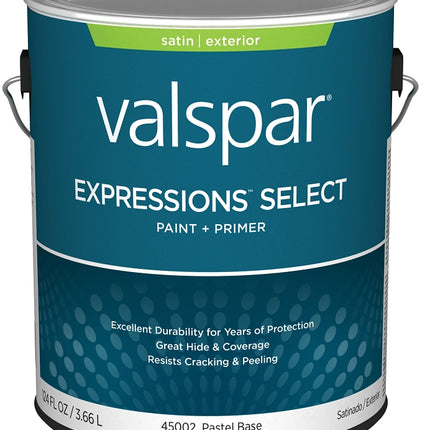 Valspar Expressions Select 4500 028.0045002.007 Latex Paint, Acrylic Base, Satin Sheen, Pastel Base, 1 gal :GAL: QUANTITY: 4