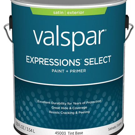 Valspar Expressions Select 4500 028.0045003.007 Latex Paint, Acrylic Base, Satin, Tint Base, 1 gal :GAL: QUANTITY: 4