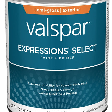 Valspar Expressions Select 4600 028.0046003.005 Latex Paint, Acrylic Base, Semi-Gloss Sheen, Tint Base, 1 qt :QUART: QUANTITY: 1