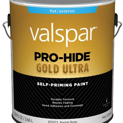 Valspar Pro-Hide Gold Ultra 6500 028.0065002.007 Latex Paint, Acrylic Base, Flat Sheen, Pastel Base, 1 gal :GAL: QUANTITY: 4