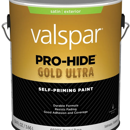 Valspar Pro-Hide Gold Ultra 6600 028.0066002.007 Latex Paint, Acrylic Base, Satin Sheen, Pastel Base, 1 gal :GAL: QUANTITY: 4