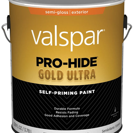 Valspar Pro-Hide Gold Ultra 6700 028.0067000.007 Latex Paint, Acrylic Base, Semi-Gloss Sheen, Super One Coat White :GAL: QUANTITY: 4