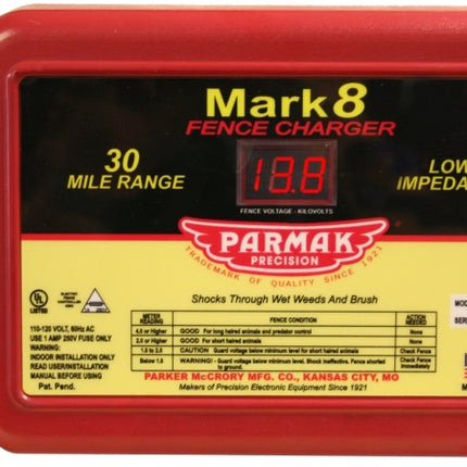 Parmak MARK 8/7 Electric Fence Charger, 1.1 to 4.9 J Output Energy, 110/120 V :EA: QUANTITY: 1