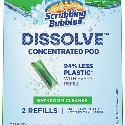 Scrubbing Bubbles Dissolve 00047 Concentrated Bathroom Cleaner Refill, 0.28 oz, Dissolve Pod, Marine, Ozone :EA: QUANTITY: 1