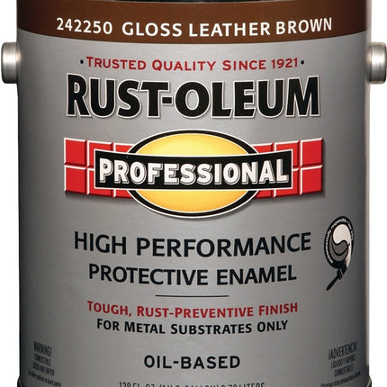 RUST-OLEUM PROFESSIONAL 242250 Protective Enamel, Gloss, Leather Brown, 1 gal Can :GAL: QUANTITY: 2