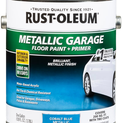 RUST-OLEUM 349354 Concrete and Garage Floor Paint, Metallic, Cobalt Blue, 1 gal :GAL: QUANTITY: 2