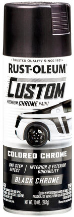 Rust-Oleum 343346 Premium Custom Paint, Chrome, Black, 10 oz, Aerosol Can :CAN: QUANTITY: 1