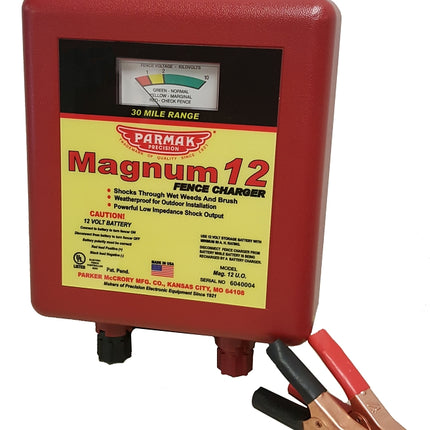 Parmak MAG12UO Electric Fence Charger, 1.1 to 3 J Output Energy, 12 V Battery :EA: QUANTITY: 1