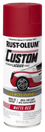 Rust-Oleum 311484 Automotive Spray Paint, Matte, Red, 11 oz, Can :CAN: QUANTITY: 1