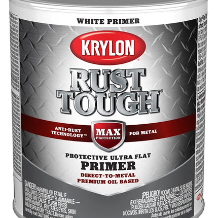 Krylon Rust Tough K09718008 Primer, Ultra Flat, White, 1 qt :QUART: QUANTITY: 2