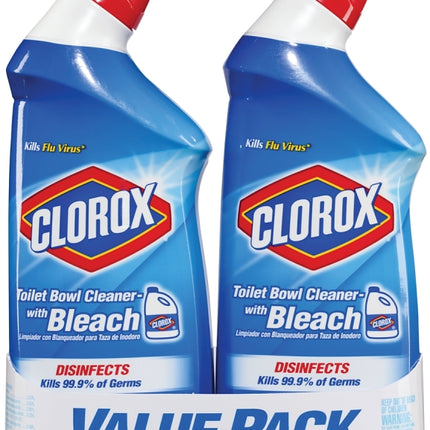 Clorox 00273 Toilet Bowl Cleaner, 24 oz, Liquid, Bleach, Crisp, Floral, Clear/Pale Green :EA: QUANTITY: 6