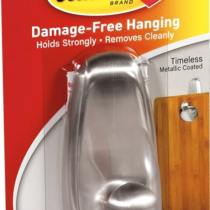 Command 17063-BN Decorative Hook, 5 lb, 1-Hook, Plastic, Brushed Nickel :CD 1: QUANTITY: 1