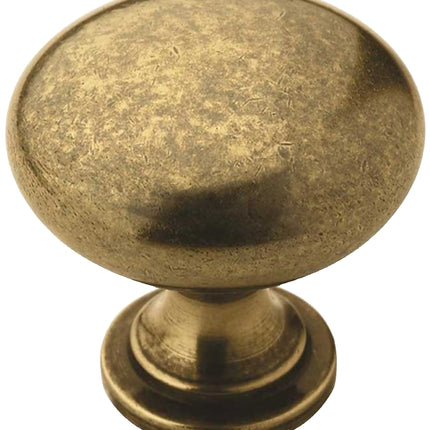 Amerock Allison Value Series BP53005BB Cabinet Knob, 1-1/8 in Projection, Zinc, Burnished Brass :EA: QUANTITY: 1