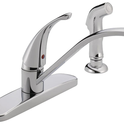Delta Peerless Tunbridge Series P188500LF Kitchen Faucet with Side Sprayer, 1.8 gpm, 1-Faucet Handle, Chrome Plated :EA: QUANTITY: 1