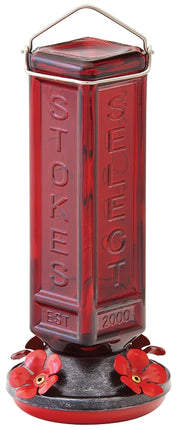 Stokes Select 38261 Bird Feeder, 19 oz, 4-Port/Perch, Glass, Red, 10.6 in H :EA: QUANTITY: 2