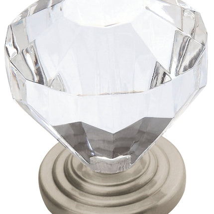 Amerock Traditional Classics Series 14303G10 Cabinet Knob, 1-3/8 in Projection, Acrylic/Zinc, Satin Nickel :EA: QUANTITY: 1