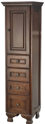 Foremost HANT1556 Floor Cabinet, 1-Door, 1-Shelf, 4-Drawer, Linen/Wood, Dark Walnut :EA: QUANTITY: 1