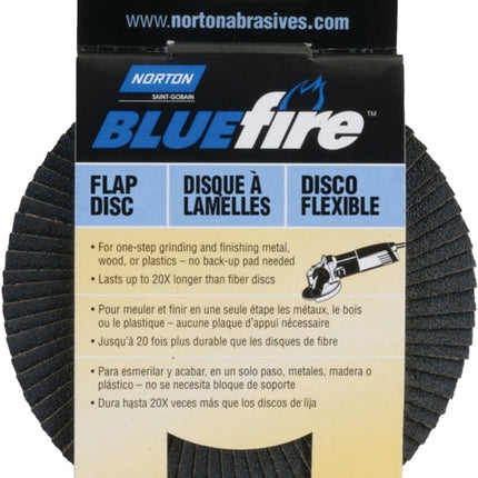 Norton 03212 Flap Disc, 4-1/2 in Dia, 5/8-11 Arbor, Coated, P60 Grit, Coarse, Zirconia Aluminum Abrasive, Cotton Backing :EA: QUANTITY: 1