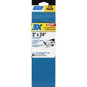 Norton 49268 Sanding Belt, 3 in W, 24 in L, 120 Grit, Very Fine, Zirconia Aluminum Abrasive :PK  5: QUANTITY: 1