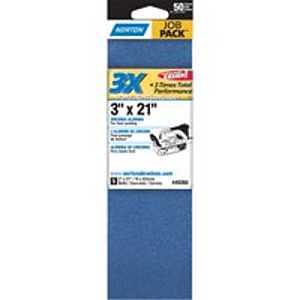 Norton 49265 Sanding Belt, 3 in W, 21 in L, 50 Grit, Coarse, Zirconia Aluminum Abrasive :PK  5: QUANTITY: 1