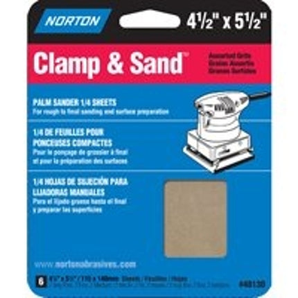 Norton 48130 Multi-Stand Sheet, 4-1/2 in W, 5-1/2 in L, 100, 150, 220 Grit, Fine/Medium/Very Fine, Paper Backing :PK  6: QUANTITY: 1