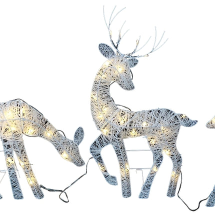 Hometown Holidays 56701 Pre-Lit 2D Deer Family, Mesh, White, Mini Bulb, Internal Light/Music: Internal Light :EA: QUANTITY: 1