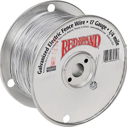 Red Brand 85612 Electric Fence Wire, 17 ga Wire, Steel Conductor, 1/4 mile L :SPOOL: QUANTITY: 1