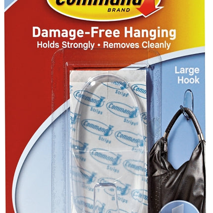 Command 17093CLR Adhesive Hook, 4 lb, 1-Hook, Plastic, Clear :CD 1: QUANTITY: 6