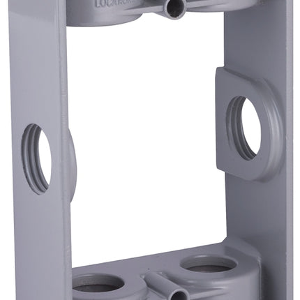 Hubbell 5400-0 Extension Adapter, 5-1/4 in L, 3-1/2 in W, 1-Gang, 6-Knockout, Die-Cast Aluminum, Gray, Powder-Coated :EA: QUANTITY: 1