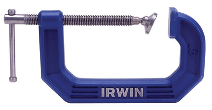 Irwin 225108 C-Clamp, 900 lb Clamping, 8 in Max Opening Size, 4 in D Throat, Steel Body, Blue Body :EA: QUANTITY: 1