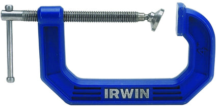 Irwin 225104 C-Clamp, 900 lb Clamping, 4 in Max Opening Size, 3 in D Throat, Steel Body, Blue Body :EA: QUANTITY: 1