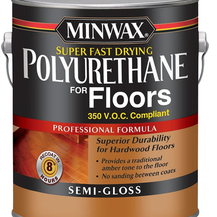 Minwax 130240000 Polyurethane, Semi-Gloss, Liquid, Clear, 1 gal, Can :GAL: QUANTITY: 2