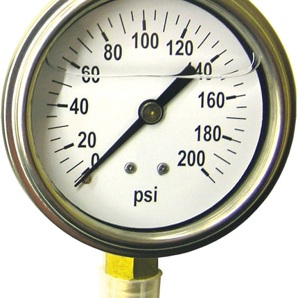 Green Leaf LG 200 1 PK Pressure Gauge, Liquid Filled :CD 1: QUANTITY: 1